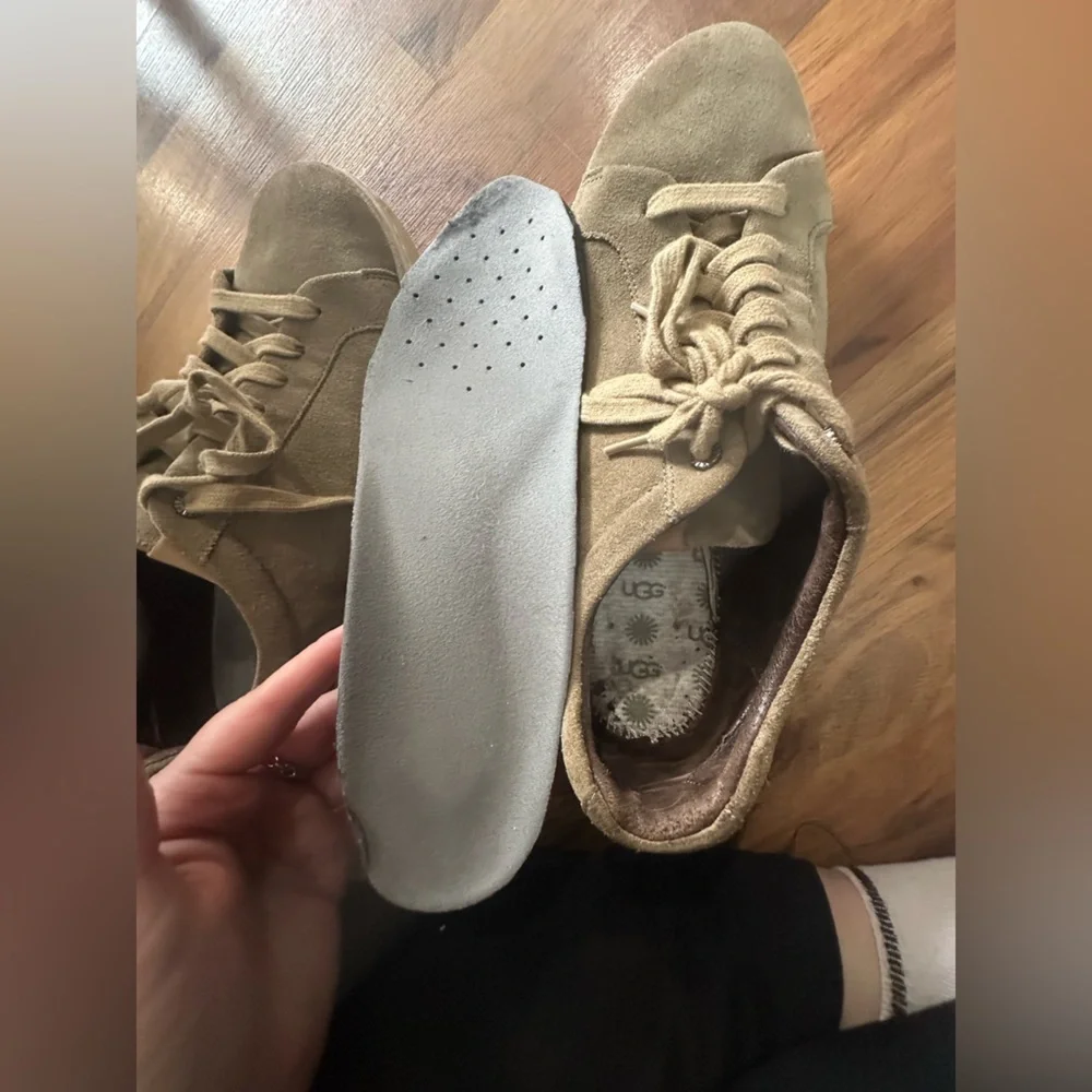 UGG Men's Beige Suede Lace-Up Sneakers - Picture 3 of 7